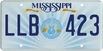 MS license plate LLB423