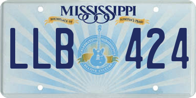 MS license plate LLB424