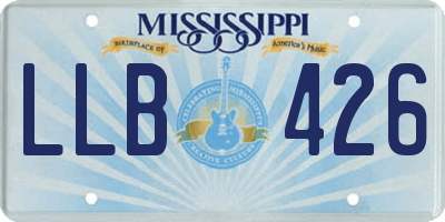 MS license plate LLB426