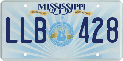 MS license plate LLB428