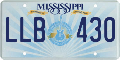 MS license plate LLB430