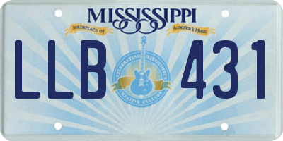 MS license plate LLB431