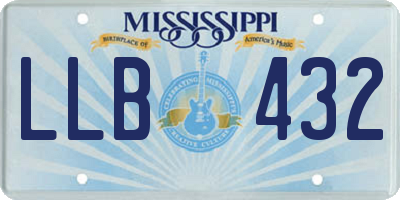 MS license plate LLB432