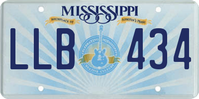MS license plate LLB434