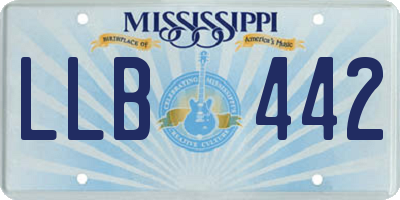 MS license plate LLB442