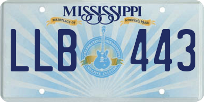 MS license plate LLB443