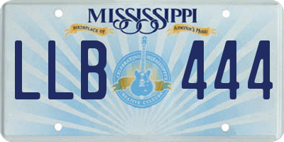 MS license plate LLB444