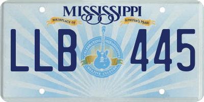 MS license plate LLB445
