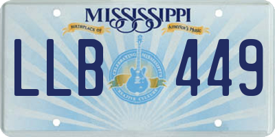 MS license plate LLB449