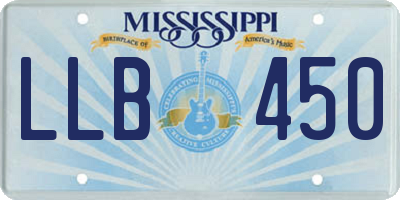MS license plate LLB450