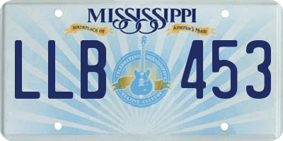 MS license plate LLB453