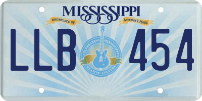 MS license plate LLB454