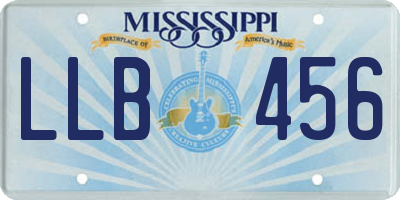MS license plate LLB456