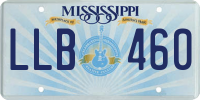 MS license plate LLB460