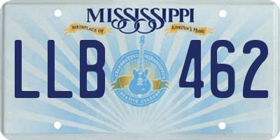 MS license plate LLB462