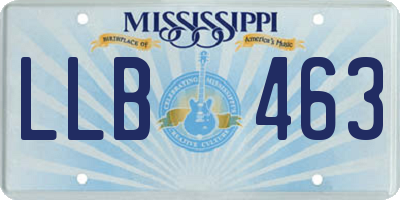 MS license plate LLB463