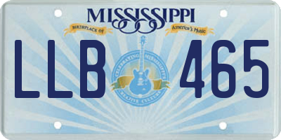 MS license plate LLB465