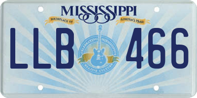 MS license plate LLB466