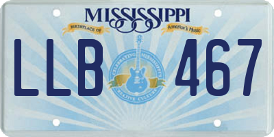 MS license plate LLB467