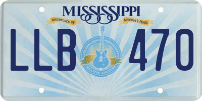 MS license plate LLB470