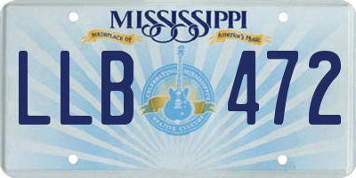 MS license plate LLB472