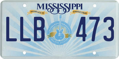 MS license plate LLB473