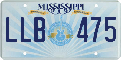 MS license plate LLB475