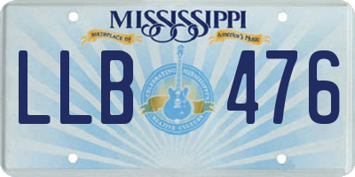 MS license plate LLB476