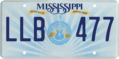 MS license plate LLB477