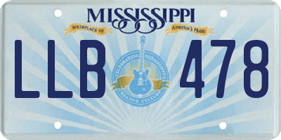 MS license plate LLB478