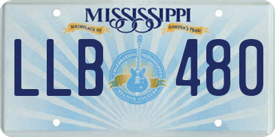 MS license plate LLB480