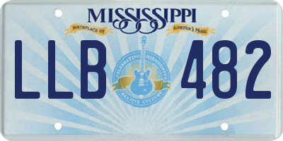 MS license plate LLB482