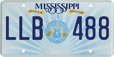 MS license plate LLB488