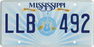 MS license plate LLB492