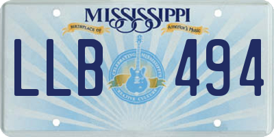 MS license plate LLB494