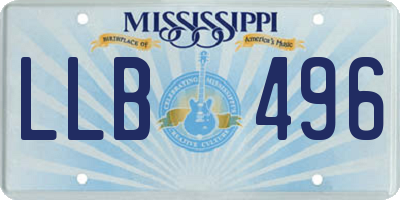 MS license plate LLB496