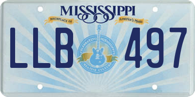 MS license plate LLB497