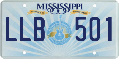 MS license plate LLB501