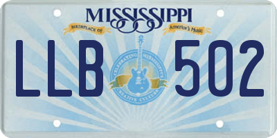 MS license plate LLB502
