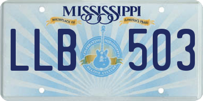 MS license plate LLB503