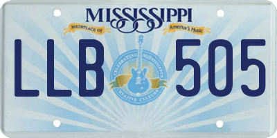 MS license plate LLB505