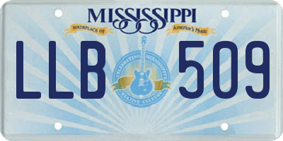 MS license plate LLB509
