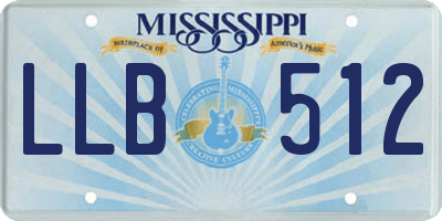 MS license plate LLB512