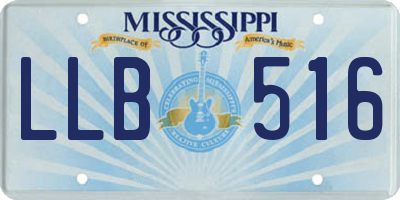 MS license plate LLB516