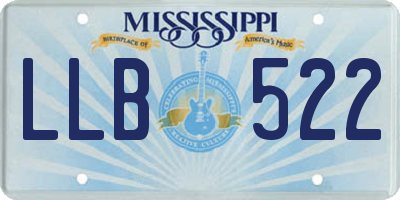 MS license plate LLB522
