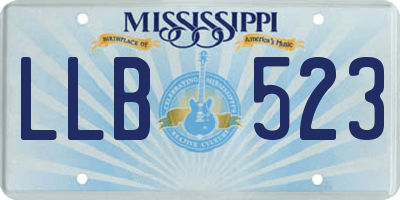 MS license plate LLB523