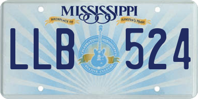 MS license plate LLB524