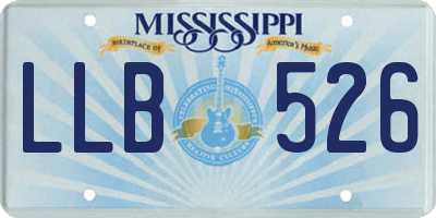 MS license plate LLB526
