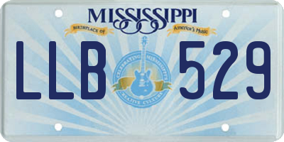 MS license plate LLB529