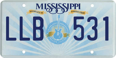 MS license plate LLB531